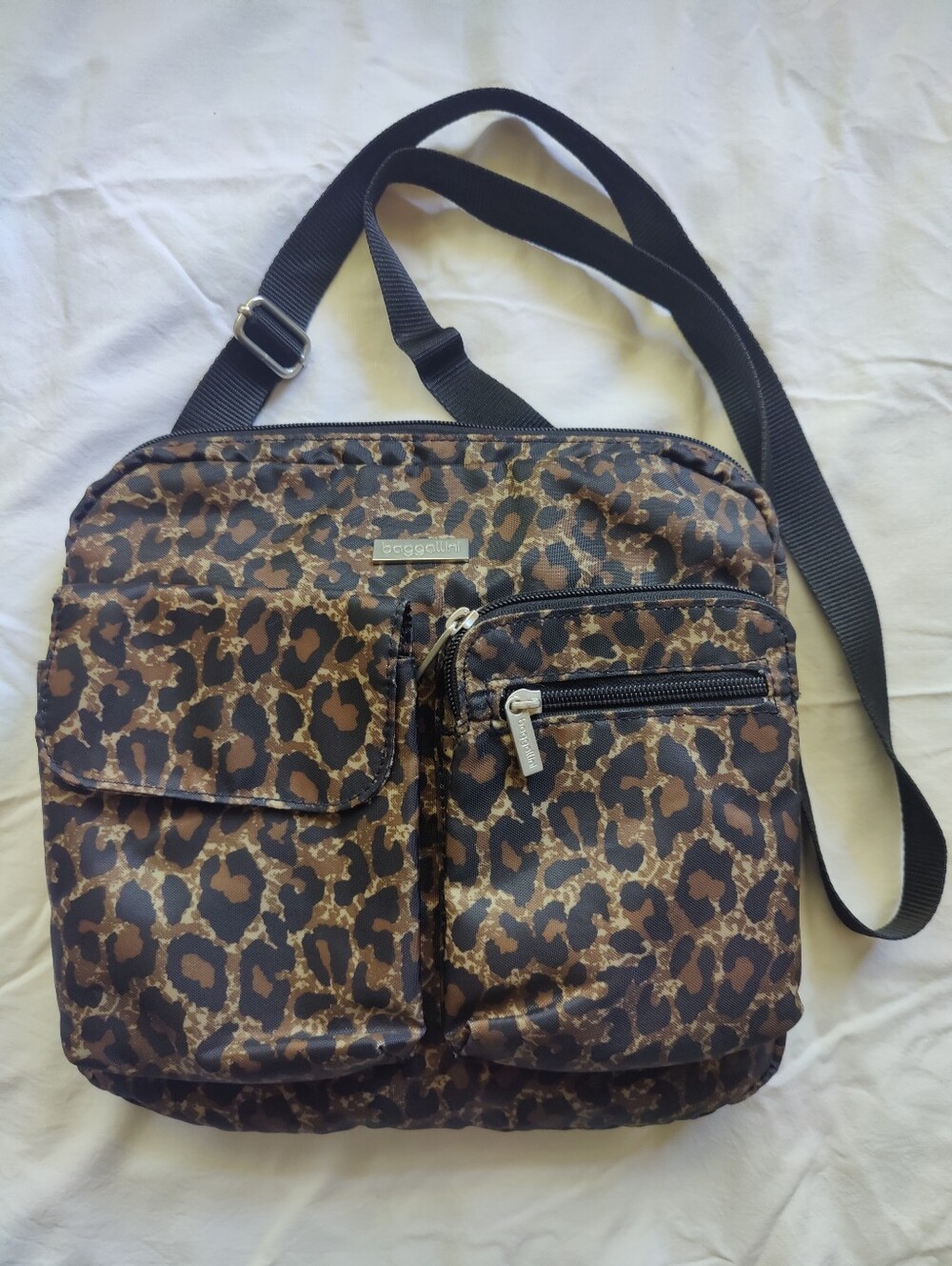 Leopard Print Small Baggalini Crossbody Bag
